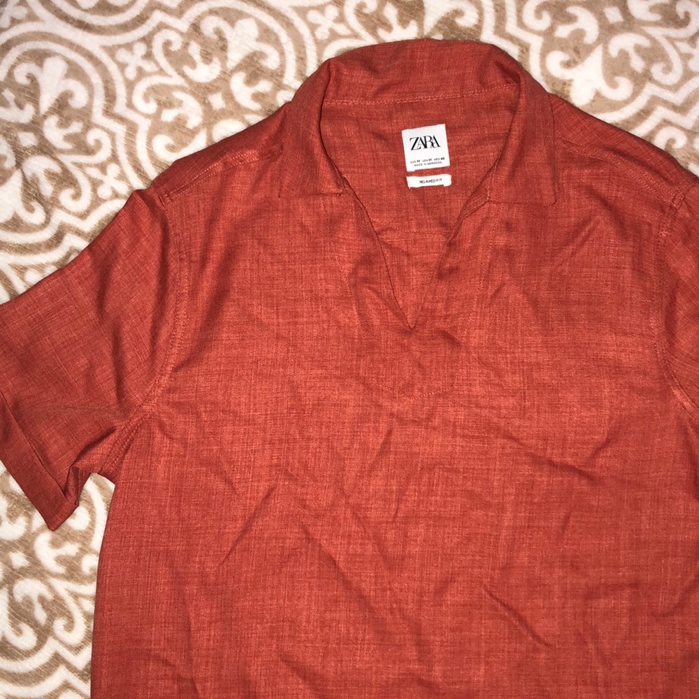 ZARA RELAXED FIT orange blouse